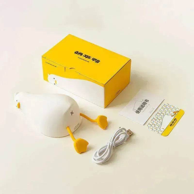 Flat Duck Silicone Night Light Children's Bedside Lamp