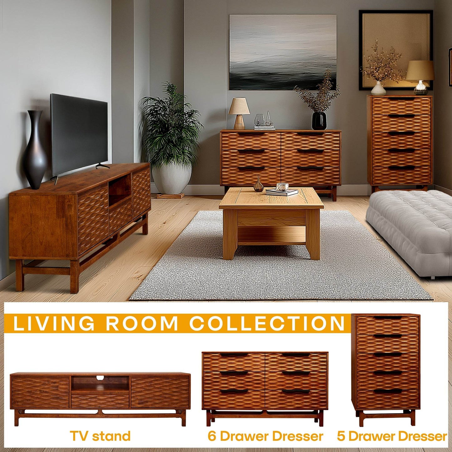 Elara Dresser with 6 Drawers