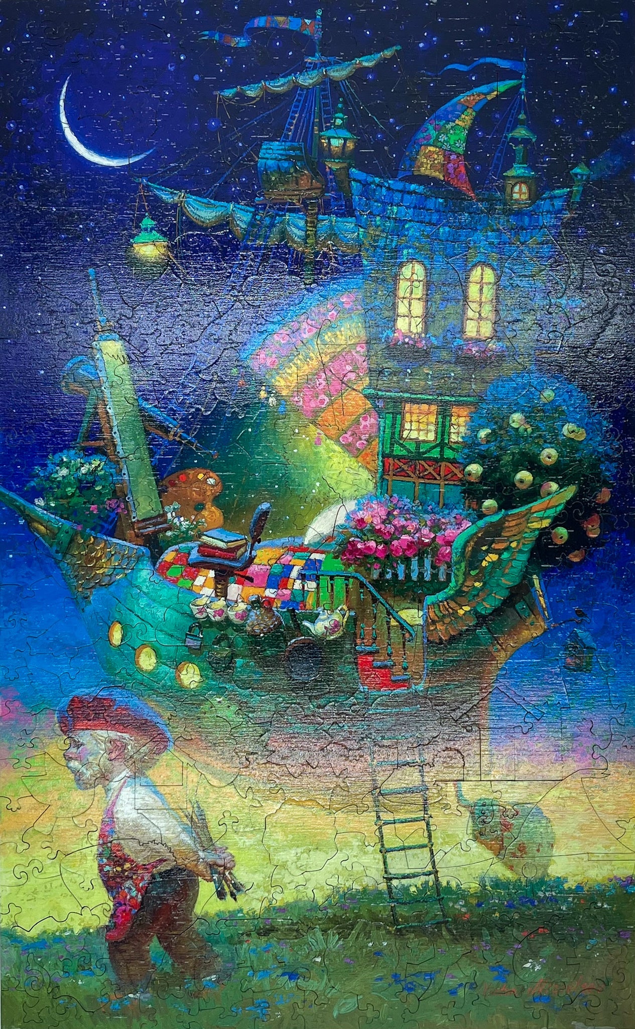 Waiting For Inspiration 3D wooden 2 sided puzzle