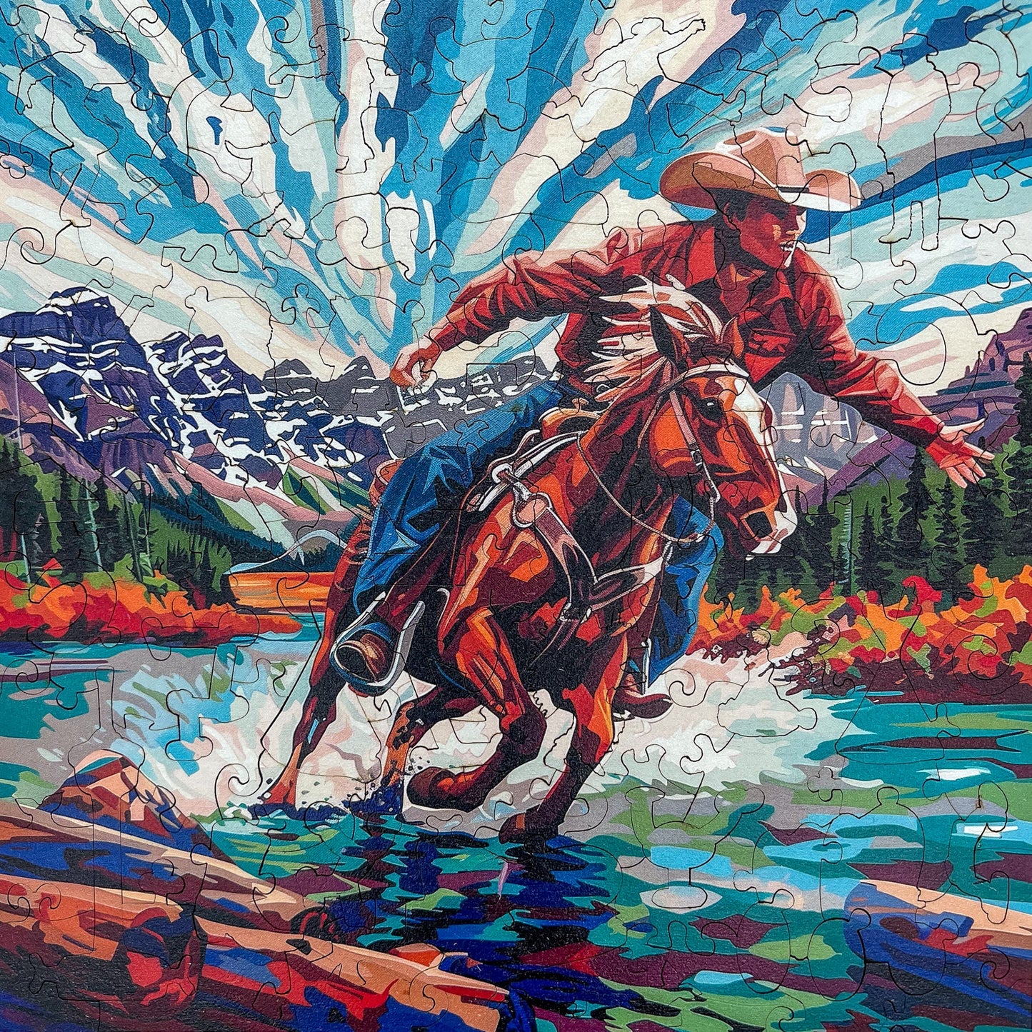 Mountain Rider 3D wooden 2 sided puzzle