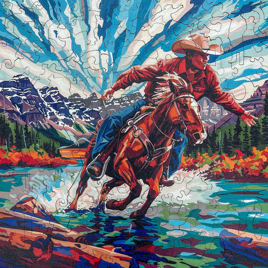 Mountain Rider 3D wooden 2 sided puzzle