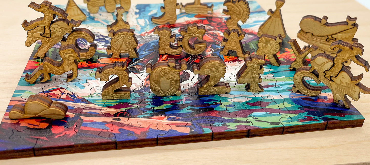 Mountain Rider 3D wooden 2 sided puzzle