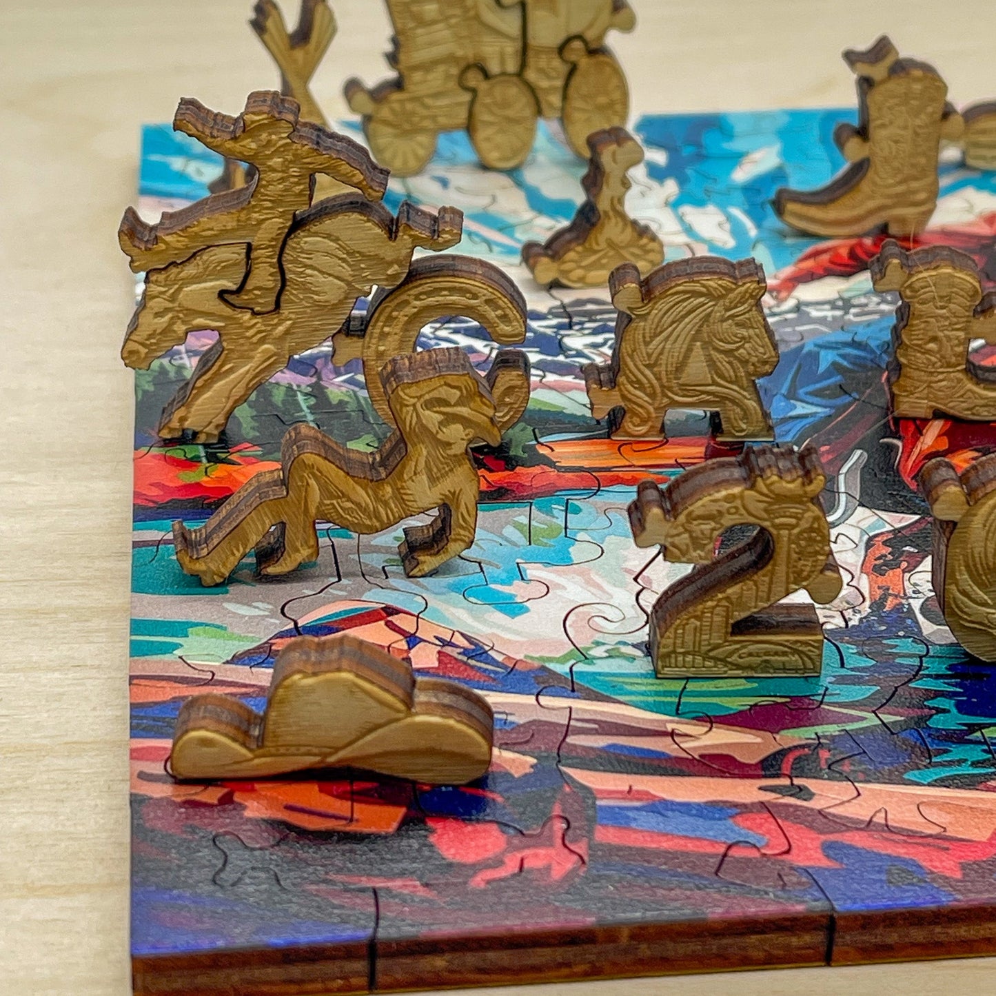 Mountain Rider 3D wooden 2 sided puzzle