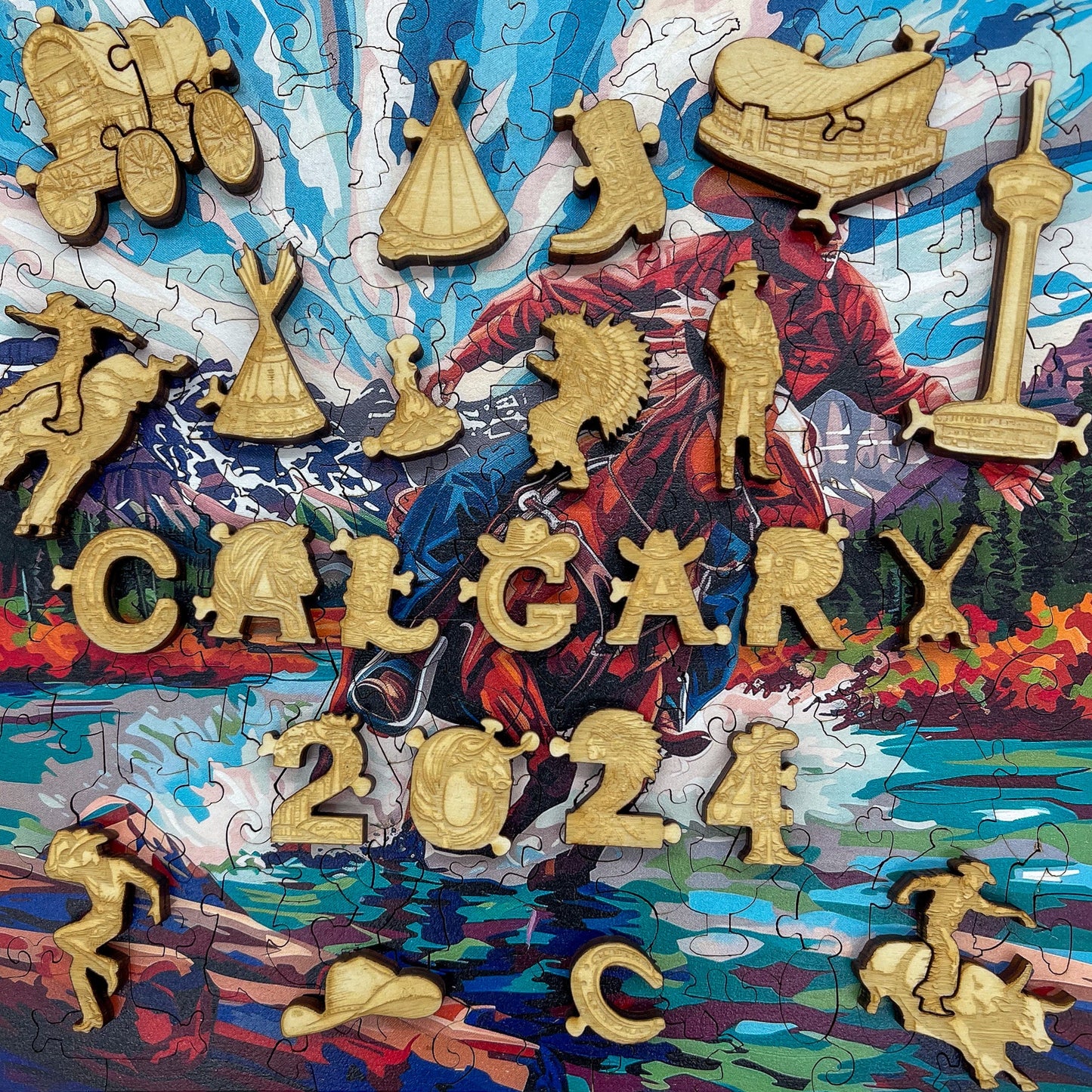Mountain Rider 3D wooden 2 sided puzzle