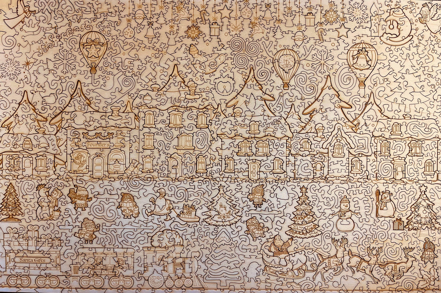 Winter Still Life 3D wooden 2 sided puzzle