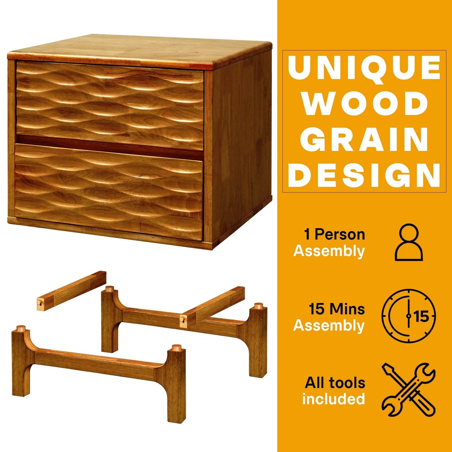Elara Nightstand with 2 Drawers