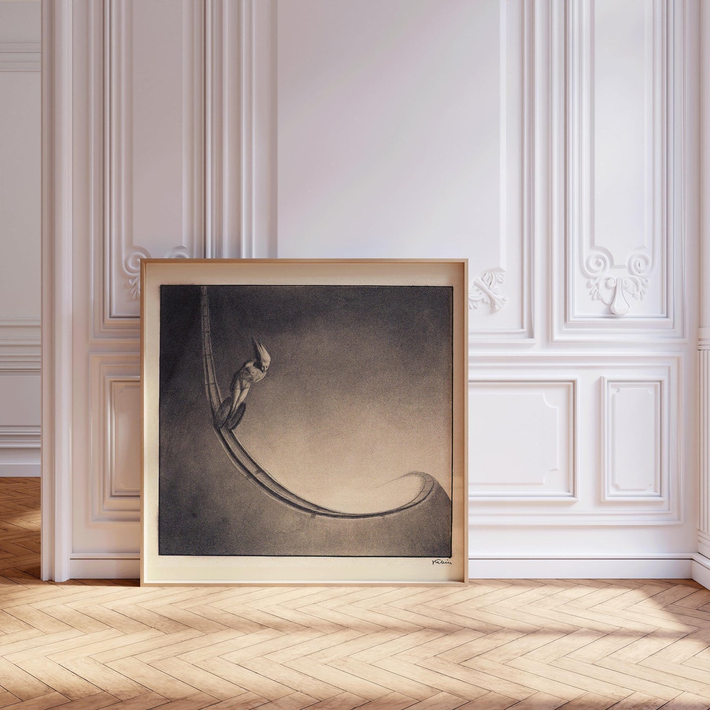 Alfred Kubin - Man | Famous Surreal Symbolist Monochrome Sketch Art (available handframed or unframed) 1x1