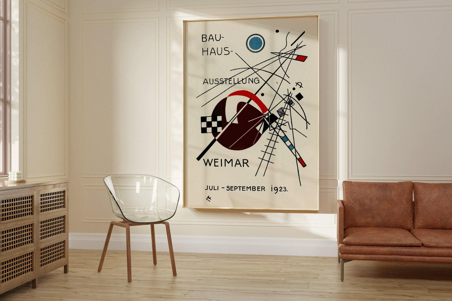 Bauhaus Vintage Poster - Beige Black PREMIUM GICLÉE PRINT | Mid-Century Modern Art Print (available handframed or unframed)