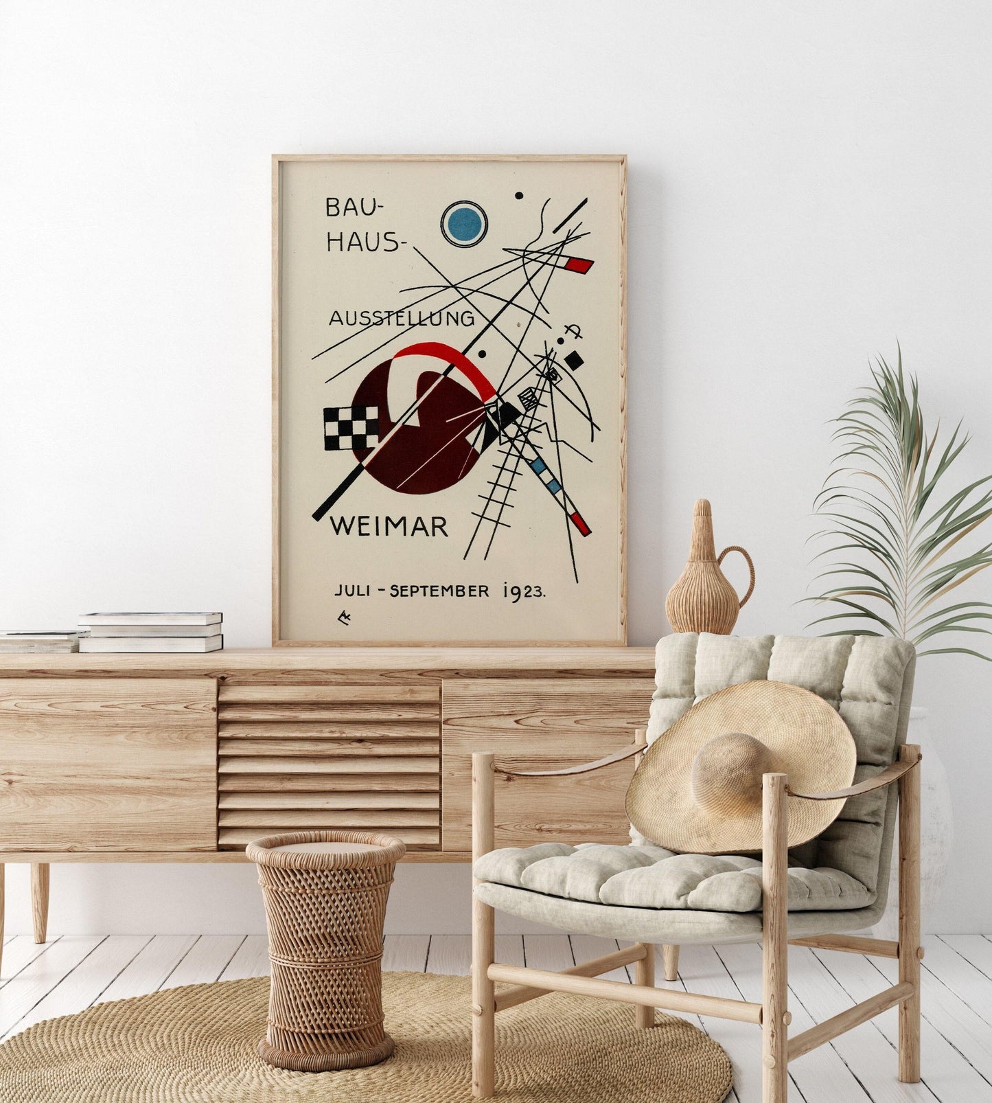 Bauhaus Vintage Poster - Beige Black PREMIUM GICLÉE PRINT | Mid-Century Modern Art Print (available handframed or unframed)