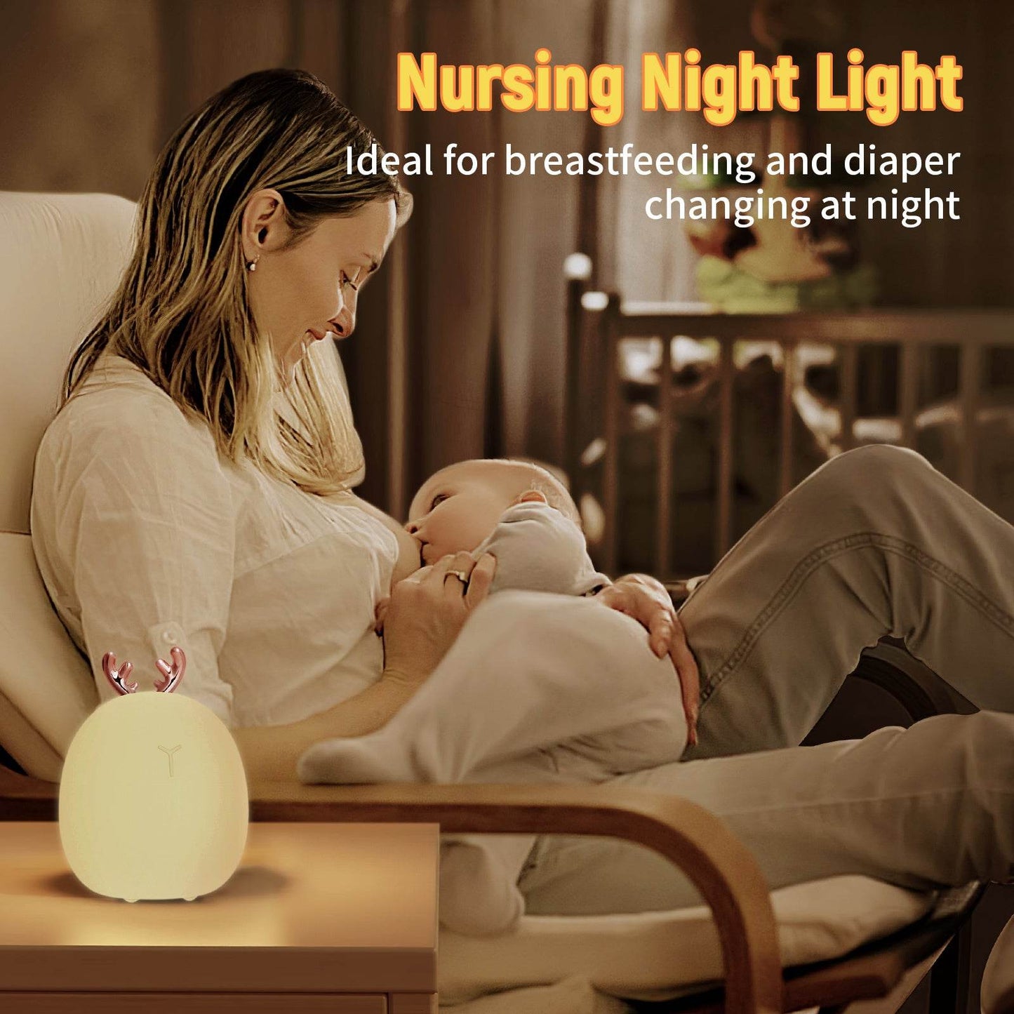 Baby Feeding, Adjustable, Creative, Rabbit, Elk Touch Light, Clap Light, Small Electric Light, Soft Baby Lamp toy