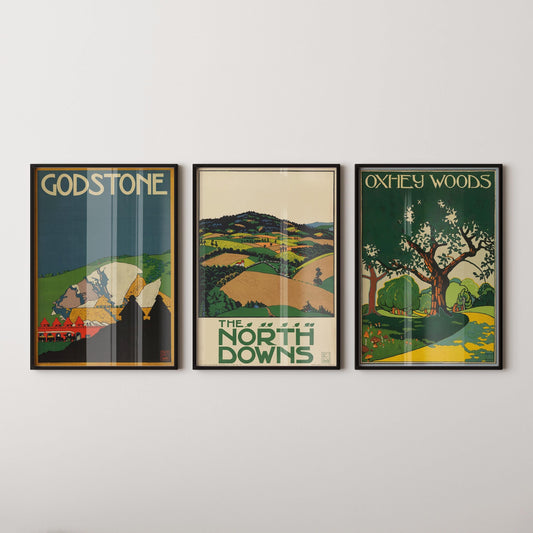 Edward McKnight Kauffer - STATEMENT TRIO London Underground | Vintage Poster Art (Available Frame or unframed)