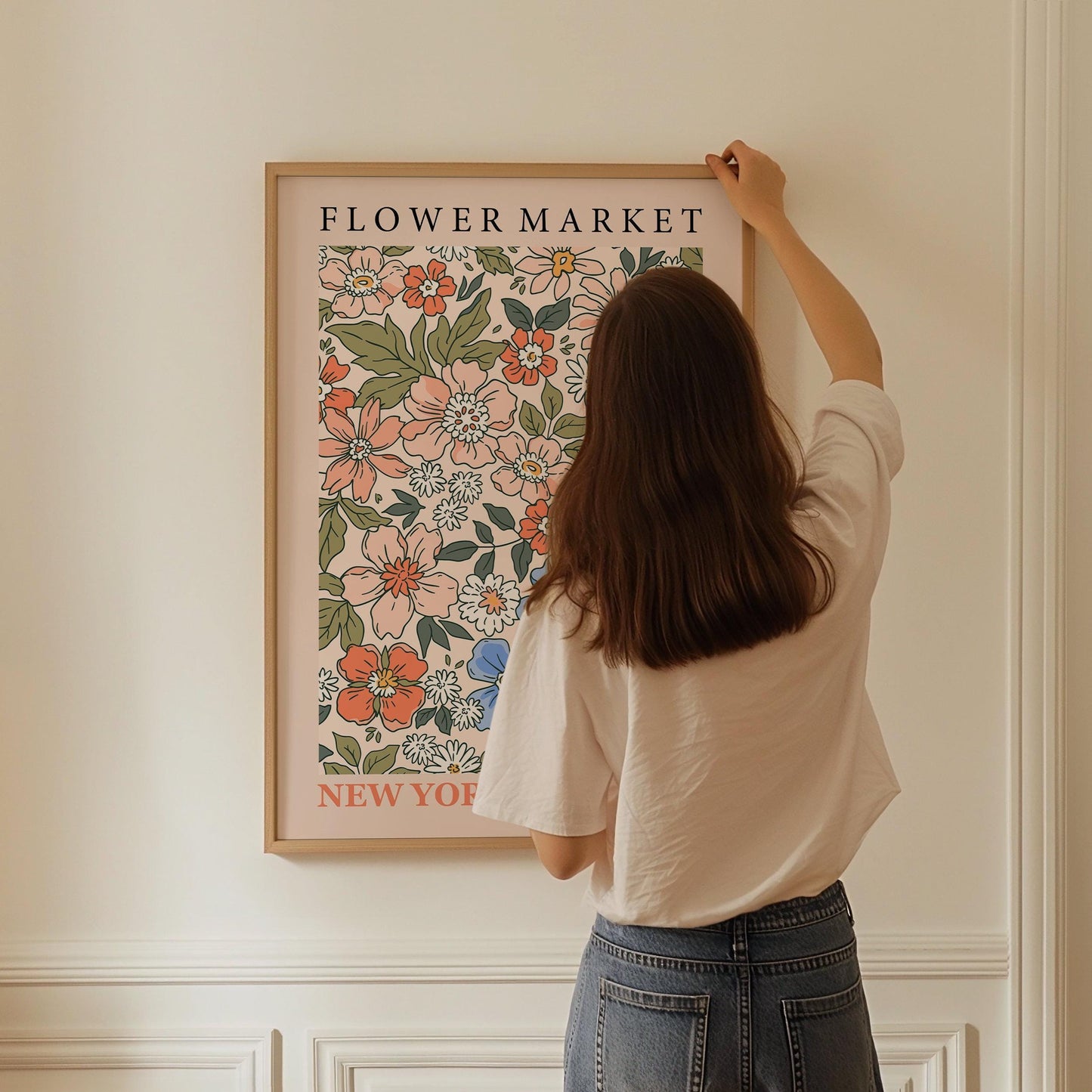 Flower Market - New York | Our Number 1 Bestselling Modern Botanical Art Exhibition Print (available handframed or unframed)