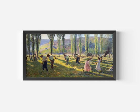 Henri Martin - Mowers or Summer | A Remarkably Tranquil and Gorgeous Vintage Impressionist Panoramic Art (available framed or unframed) 2x1