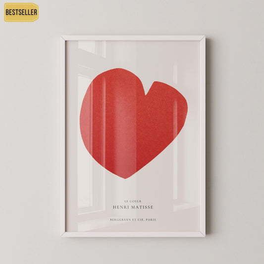 Henri Matisse - The Heart (Le Coeur) | Our Customer Favorite Famous Art in Red (available handframed or unframed)