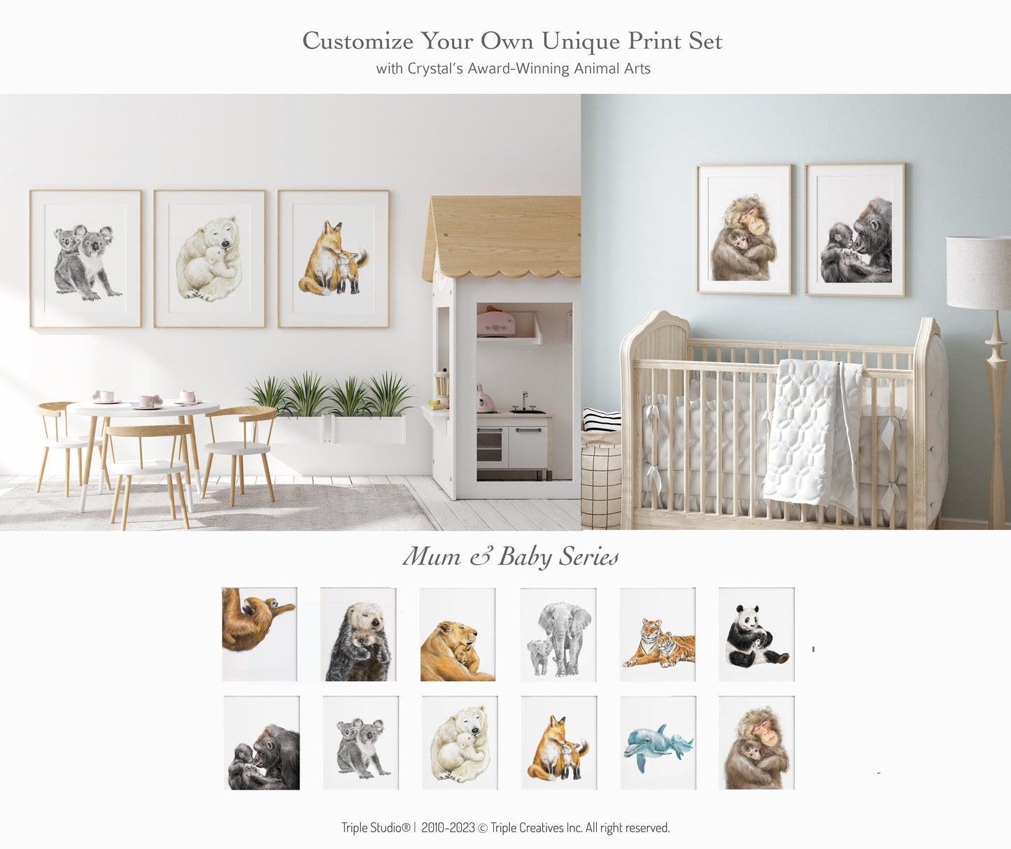 Lion Mom and Baby Art Print