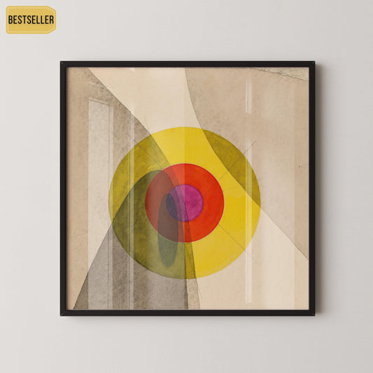 Joost Schmidt for Bauhaus PREMIUM GICLÉE PRINT - Vintage Mid-century Modern Abstract Art Print in Yellow (available handframed) 1x1