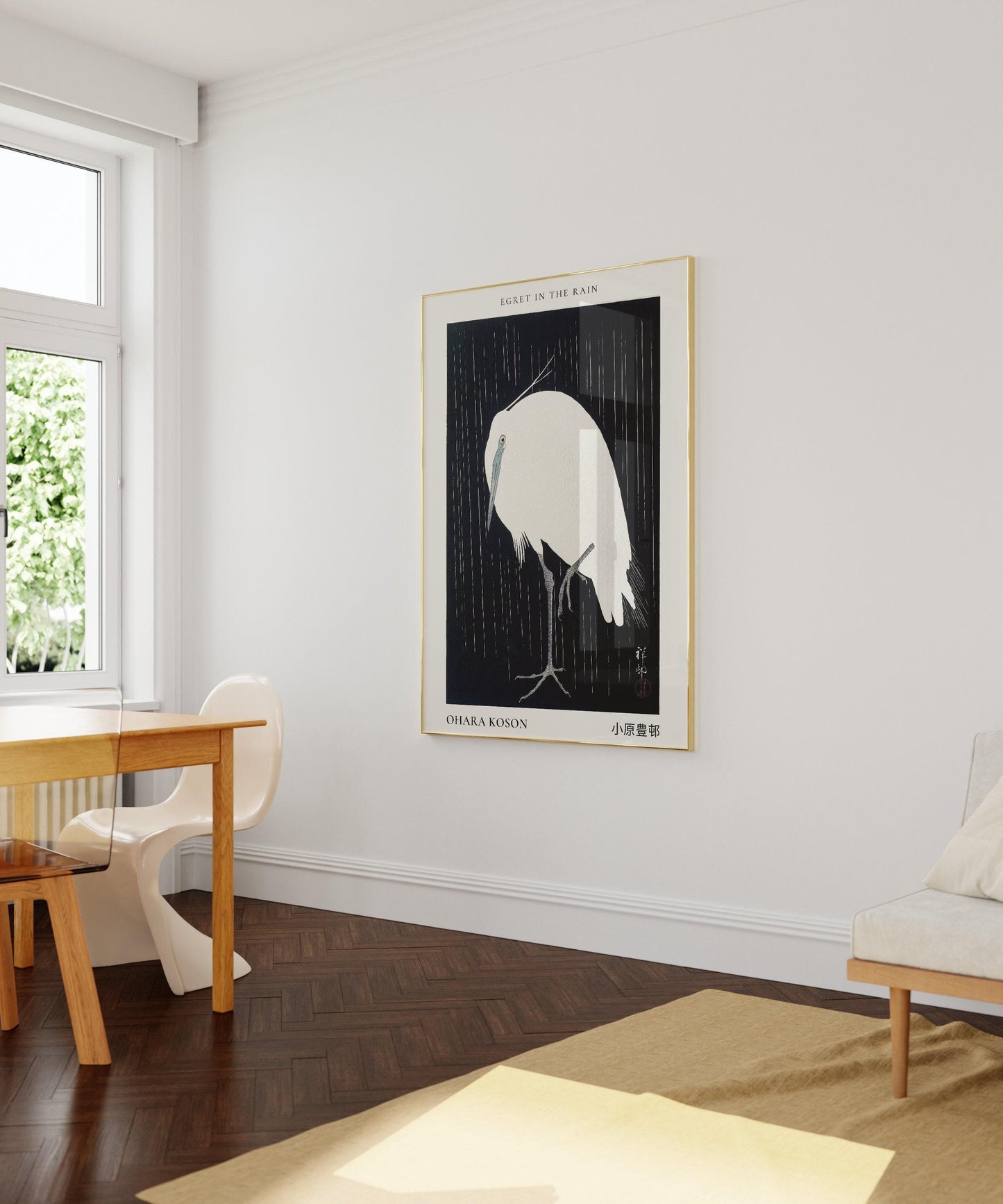 Ohara Koson - Egret in the Rain | PREMIUM GICLÉE PRINT |Vintage Japanese Woodblock Art (available handframed or unframed)