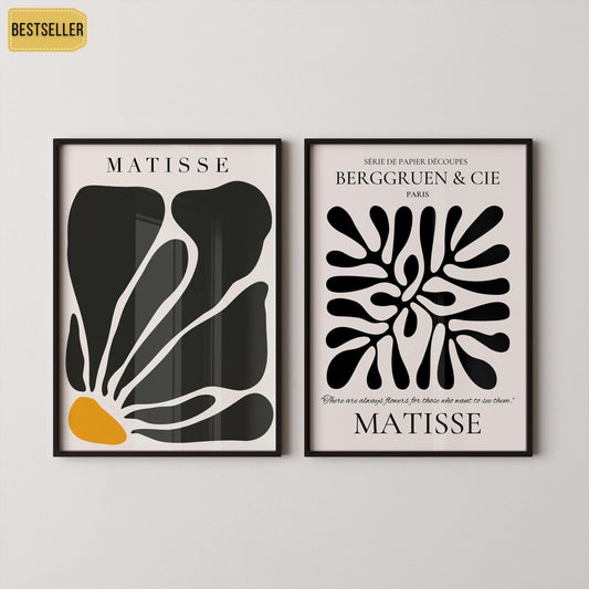 Our Strikingly Gorgeous Matisse Set |  | STATEMENT DUO Mid-Century Art | Customer Favorite and available framed