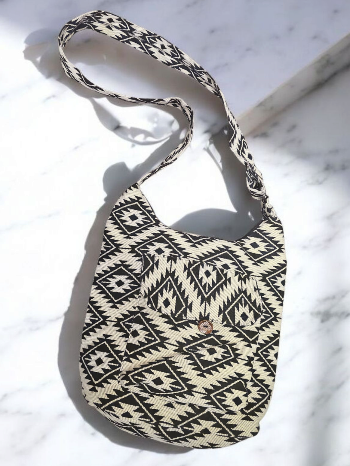 OLDTRIBES™ black  and  white  star Crossbody Bag
