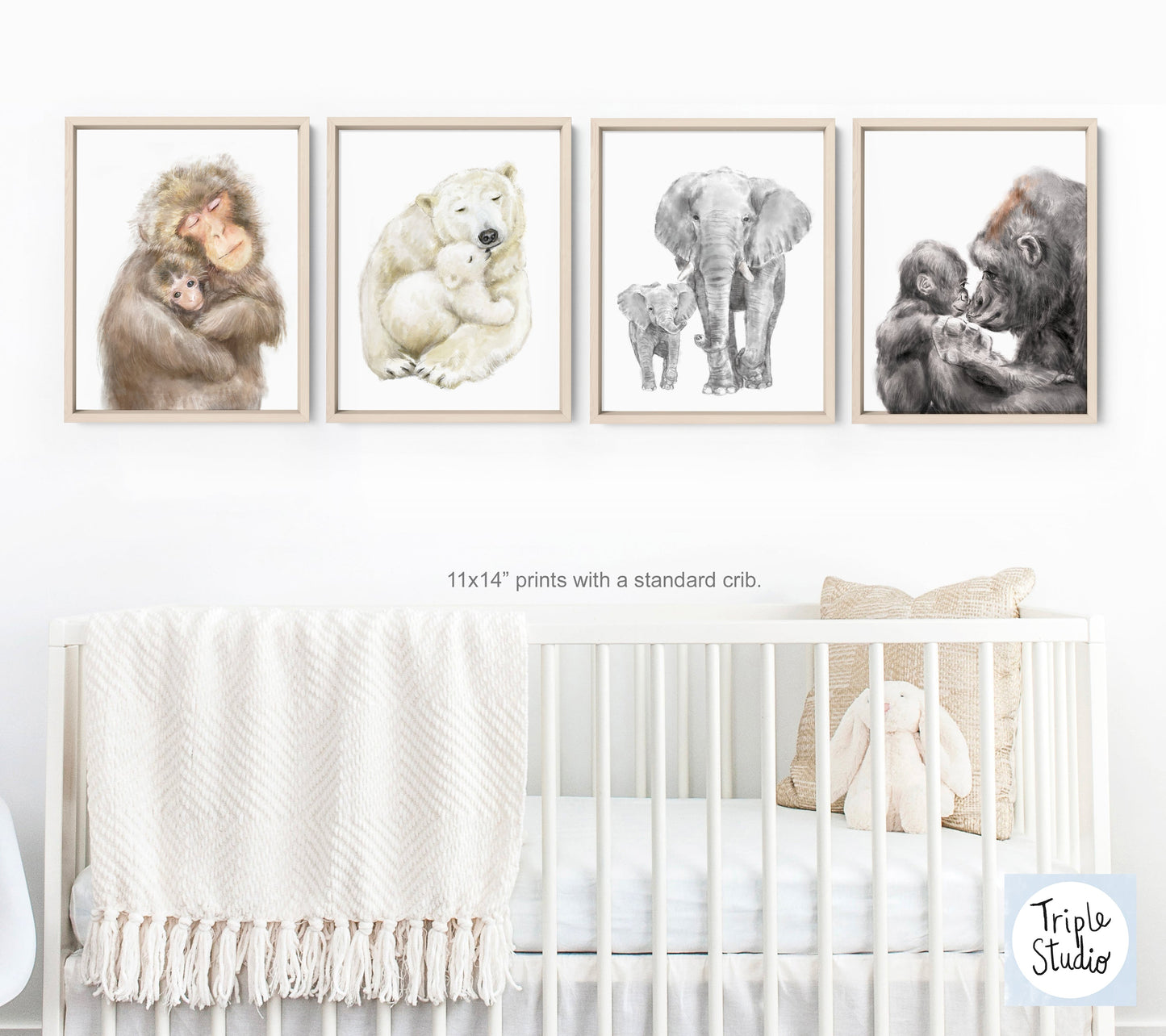 Baby Gorilla and Mom Art Print