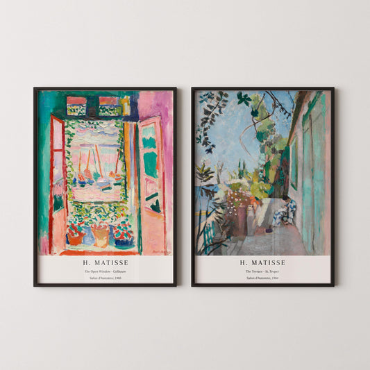 STATEMENT DUO Henri Matisse Prints |  | St. Tropez and Open Window Collioure | Famous Art Prints available framed