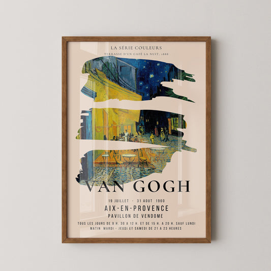Vincent Van Gogh - Cafe Terrace | Iconic Classic Impressionist Exhibition Poster Fine Art Print (available handframed or unframed)