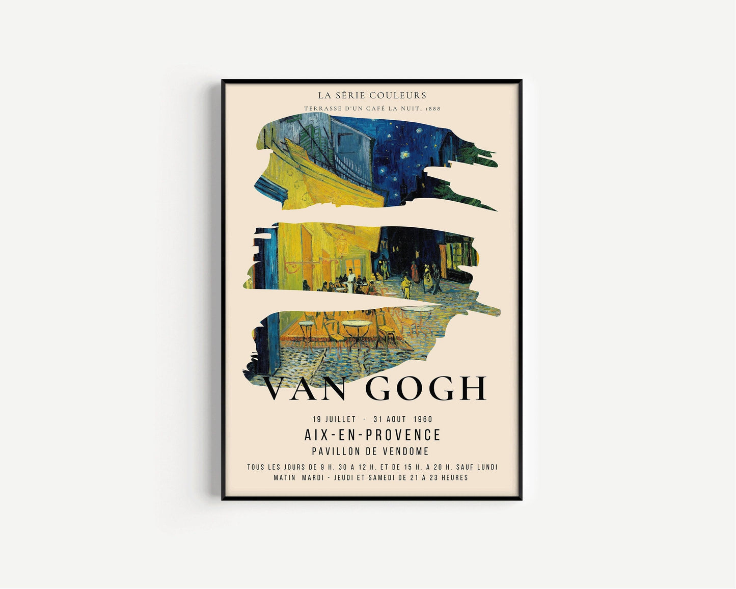 Vincent Van Gogh - Cafe Terrace | Iconic Classic Impressionist Exhibition Poster Fine Art Print (available handframed or unframed)
