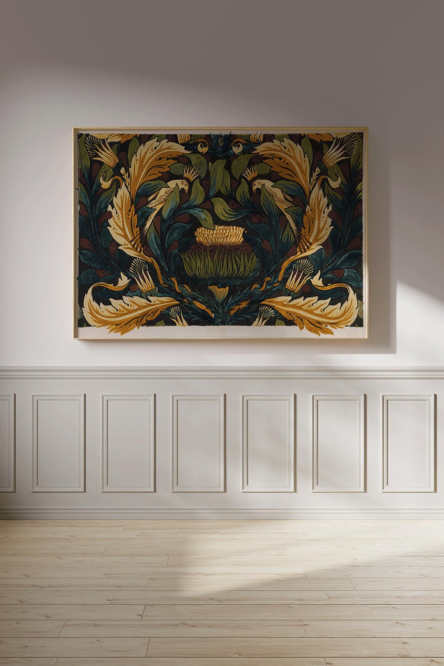William Morris - Crowned Bird with Artichokes PREMIUM GICLÉE PRINT | A Magnificent Vintage Botanical Artwork (available handframed)