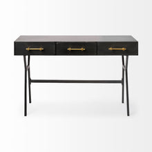 Load image into Gallery viewer, 68443 Vince Black Home Office Writing Desk with drawers