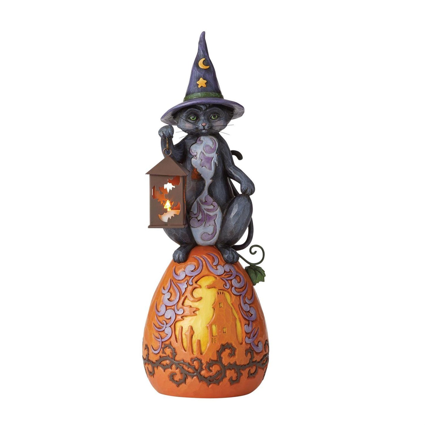 Jim Shore Black Cat on Pumpkin LED 21 inches tall 6006251