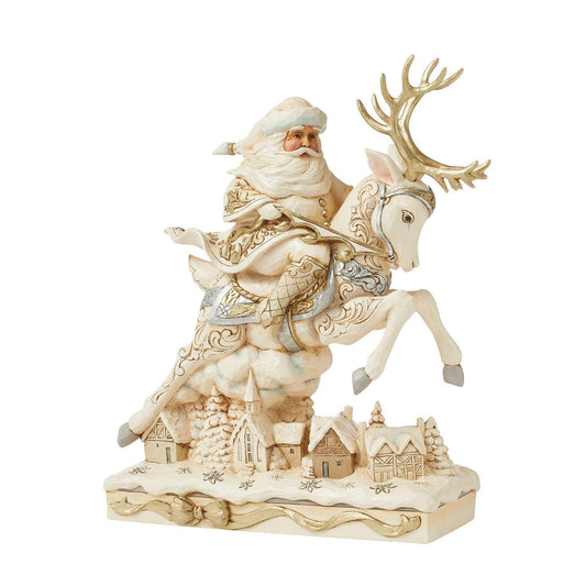 Holiday Lustre Santa and Deer Jim Shore Collectible Figurine 6011167