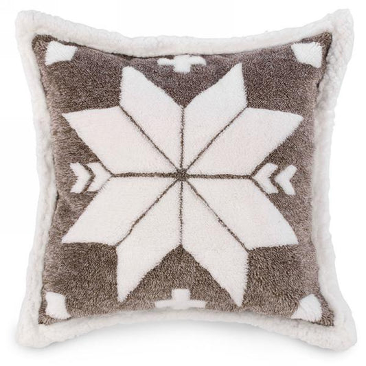 Gigantic snowflake Sherpa poly Cushion XL 20 by 20 inches