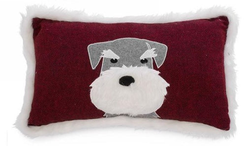 Terrier Dog Lumbar Appliqued Lumbar Pillow Cushion