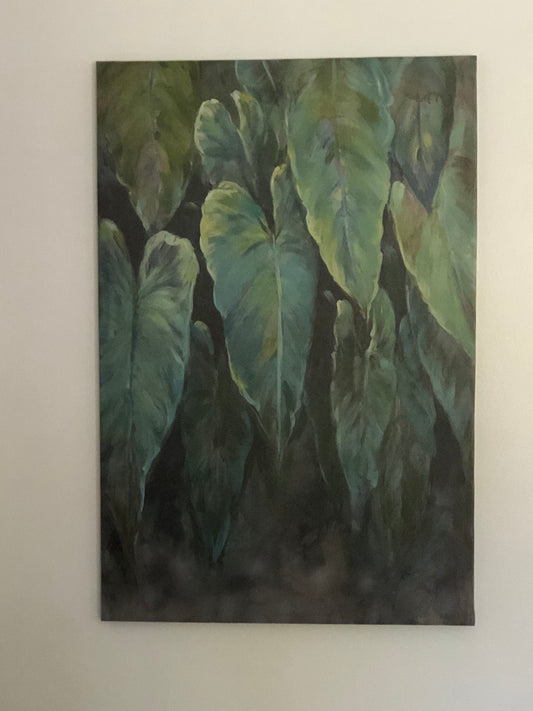 Tropical  Leaves large canvas wall art