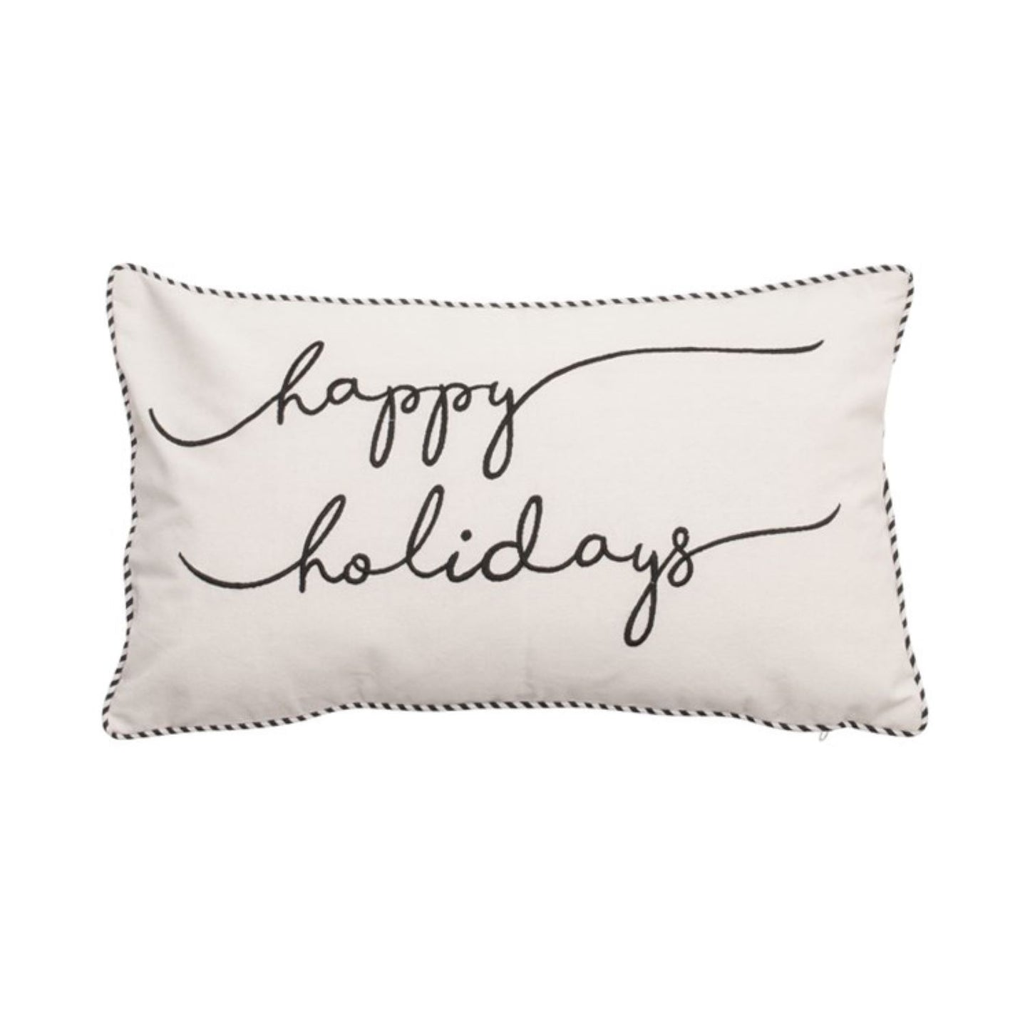 Christmas Happy Holiday Embroidered Cushion