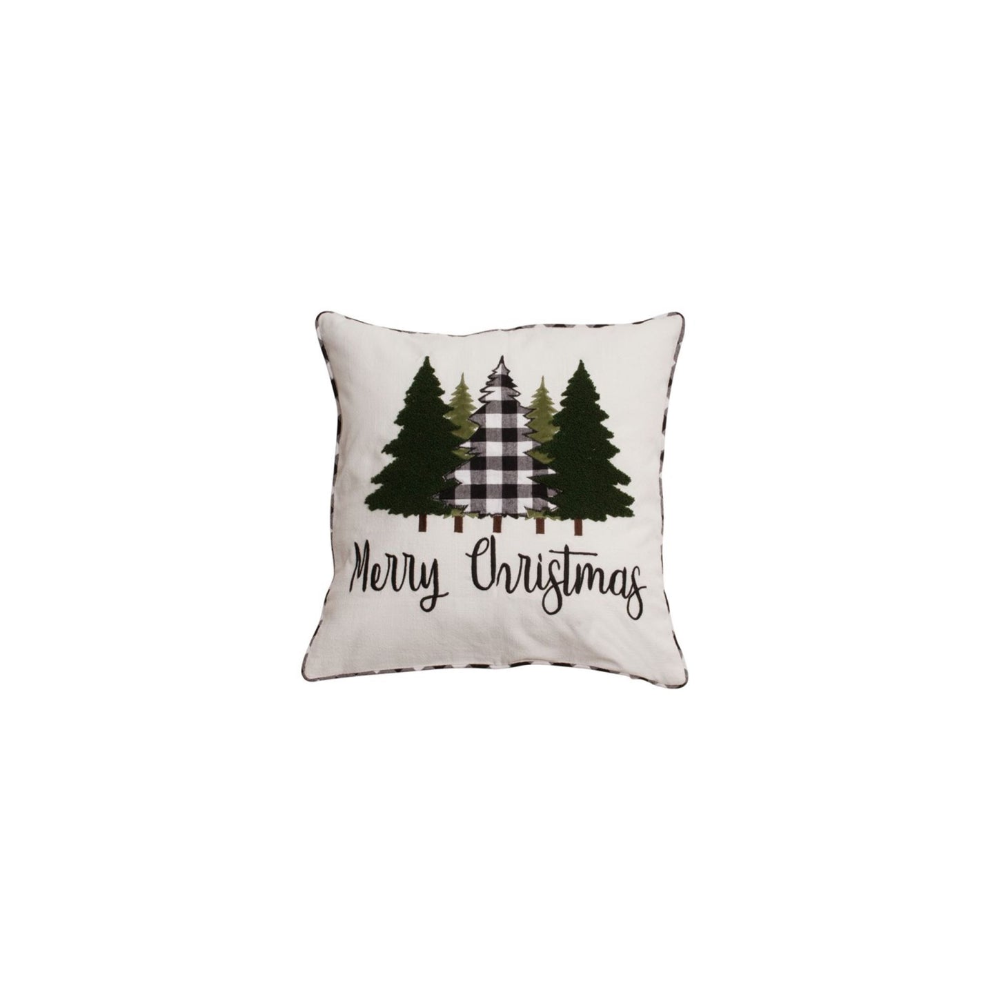 Merry Christmas Tree  Appliqued and Embroidered Cushion 18 x 18 inches square