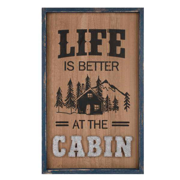 Life at the Cabin Rustic Wall Art Plaque